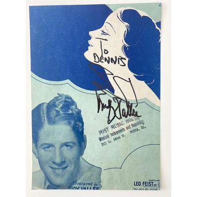 Rudy VallÃ©e signed page