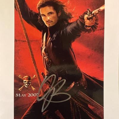 Pirates of the Caribbean Orlando Bloom signed movie photo