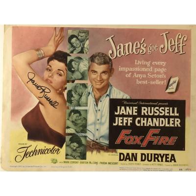 Foxfire Jane Russell signed lobby card