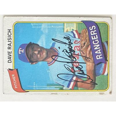 Texas Rangers Dave Rajsich signed 1980 Topps trading card