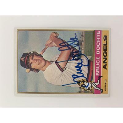 Bruce Bochte signed baseball card