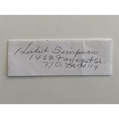 Herbert Simpson original signature 