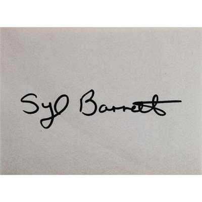 Pink Floyds Syd Barrett signed slip