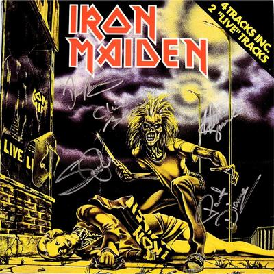 Iron Maiden 4 Tracks Live Inc. signed album