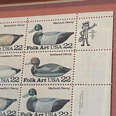 Framed Collection of USPS Wood Duck Stamps