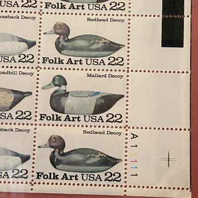 Framed Collection of USPS Wood Duck Stamps