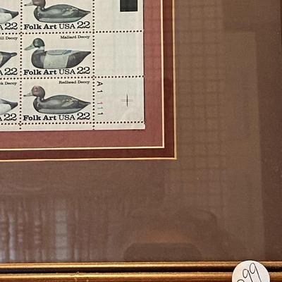 Framed Collection of USPS Wood Duck Stamps