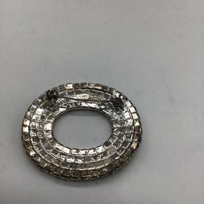 RMN rhinestone vintage brooch