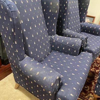 Pineapple wingback chairs