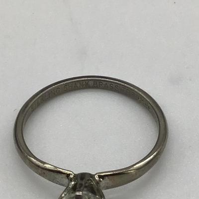 Sterling shank brass top ring