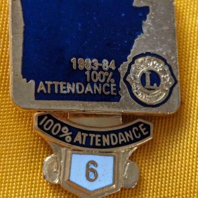 Lions Club International vest with Pins Attendance Virginia Jefferson Davis 1970's 1980's