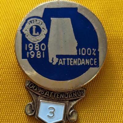 Lions Club International vest with Pins Attendance Virginia Jefferson Davis 1970's 1980's