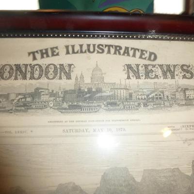 Framed London Newspaper Depicting 1879 Zulu War Battle