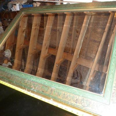 Framed Beveled Mirror- Egyptian Design- Approx 44" x 31"