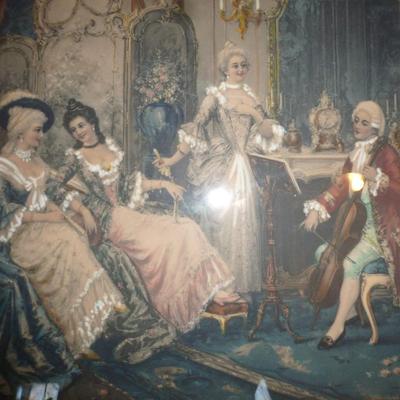 Framed 19th Century French Print- Approx 25" x 21"