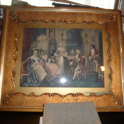 Framed 19th Century French Print- Approx 25" x 21"