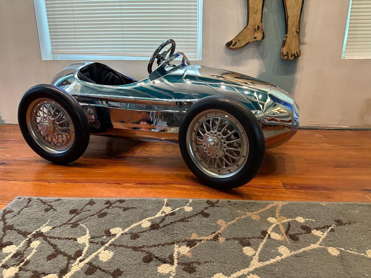 American Retro Chrome Racer Pedal Car