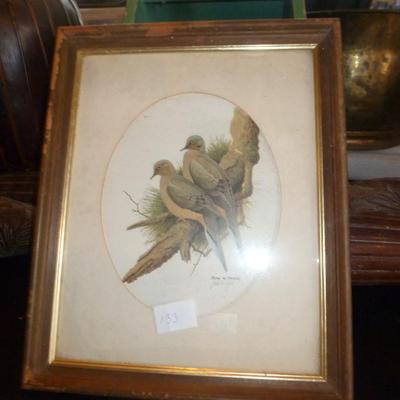 Framed John W. Taylor Bird Print- Approx 12 1/2" x 16"
