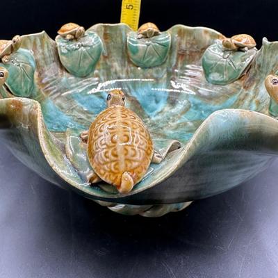 Vintage Majolica Turtle Bowl