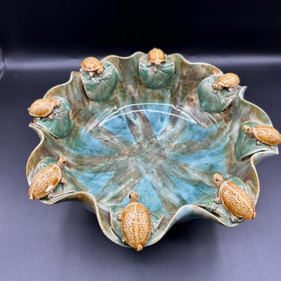 Vintage Majolica Turtle Bowl