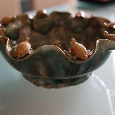 Vintage Majolica Turtle Bowl