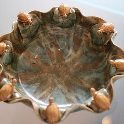 Vintage Majolica Turtle Bowl