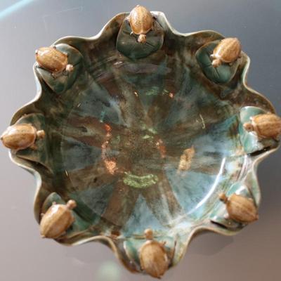 Vintage Majolica Turtle Bowl