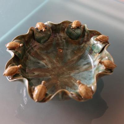 Vintage Majolica Turtle Bowl