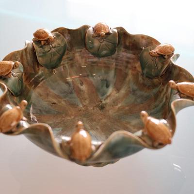 Vintage Majolica Turtle Bowl