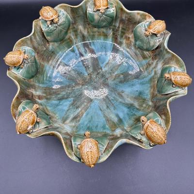 Vintage Majolica Turtle Bowl