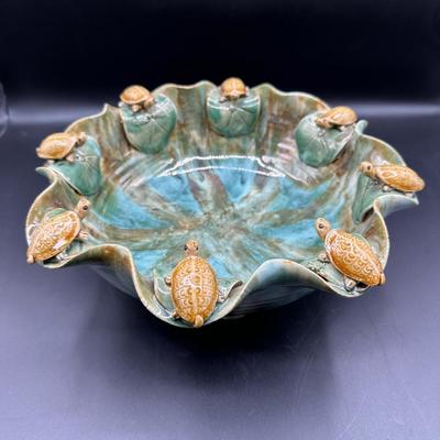 Vintage Majolica Turtle Bowl