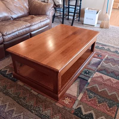 WOODLEY'S 2 TIER SOLID WOOD COFFEE TABLE WITH A DRAWER