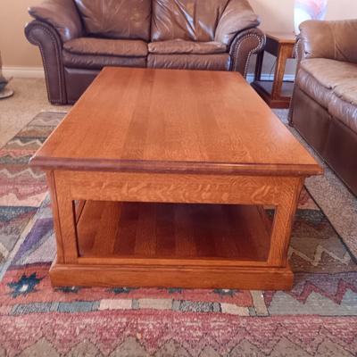 WOODLEY'S 2 TIER SOLID WOOD COFFEE TABLE WITH A DRAWER