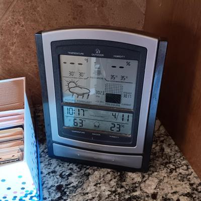 ATOMIC CLOCK AND THERMOMETER, GREETING CARDS, CD'S AND PLAYER