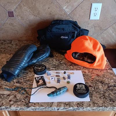WAIST PACK, LEATHER MEN'S MITTENS, DUCK CALL AND MORE