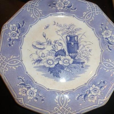 Collection of Five Blue and White Plates