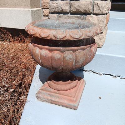 PAIR OF CEMENT FLOWER POTS