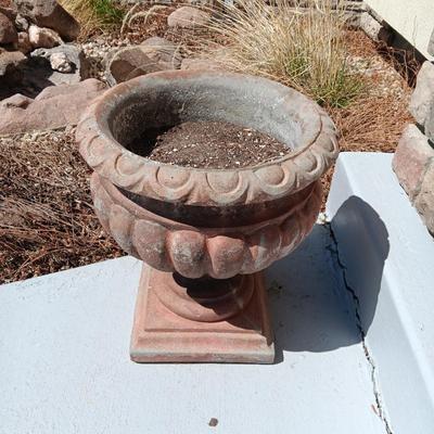 PAIR OF CEMENT FLOWER POTS