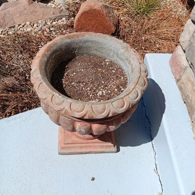 PAIR OF CEMENT FLOWER POTS