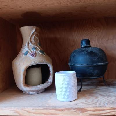 CITRONELLA BURNER, CLAY CANDLE LANTERN, BOBBLE HEAD OWL, HUMMINGBIRD FEEDERS