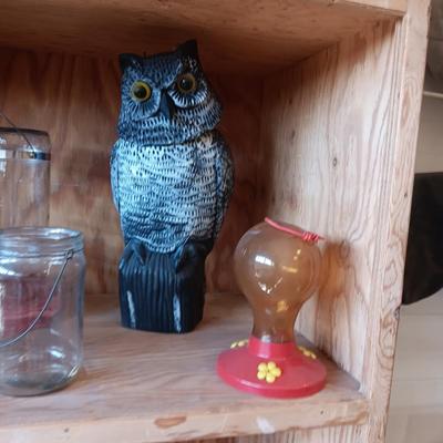 CITRONELLA BURNER, CLAY CANDLE LANTERN, BOBBLE HEAD OWL, HUMMINGBIRD FEEDERS