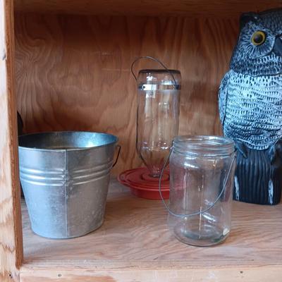 CITRONELLA BURNER, CLAY CANDLE LANTERN, BOBBLE HEAD OWL, HUMMINGBIRD FEEDERS