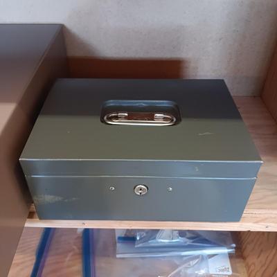 INDEX CARD FILE BOX AND CASH BOX