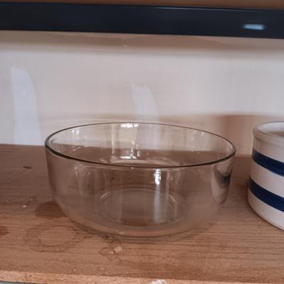 2 CLAY AND 1 GLASS BOWLS