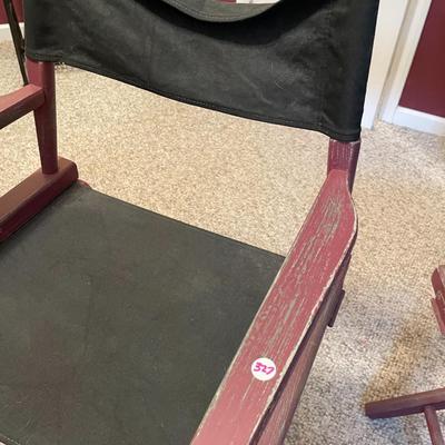 Pair of Black and Red Director Chairs