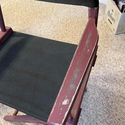 Pair of Black and Red Director Chairs