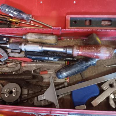 HUSKY 3 DRAWER W/LIFT TOP TOOL CHEST PLUS HAND TOOLS