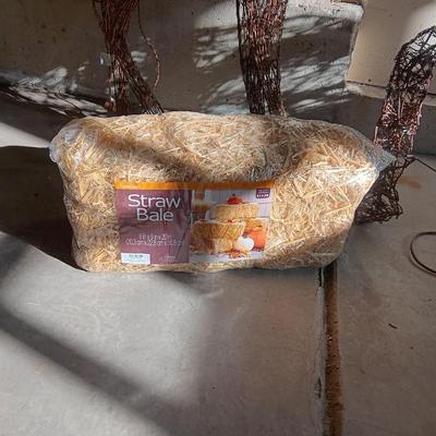 LIGHTED AND MOTION YARD REINDEER, NEW BALE OF HAY AND SMALLER REINDEER