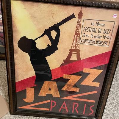 Framed Retro Paris Jazz Poster