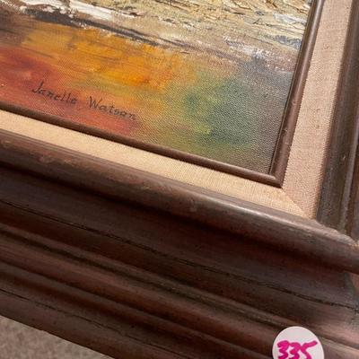 Framed Autumnal Forest Oil on Canvas, Signed Janelle Watson.
